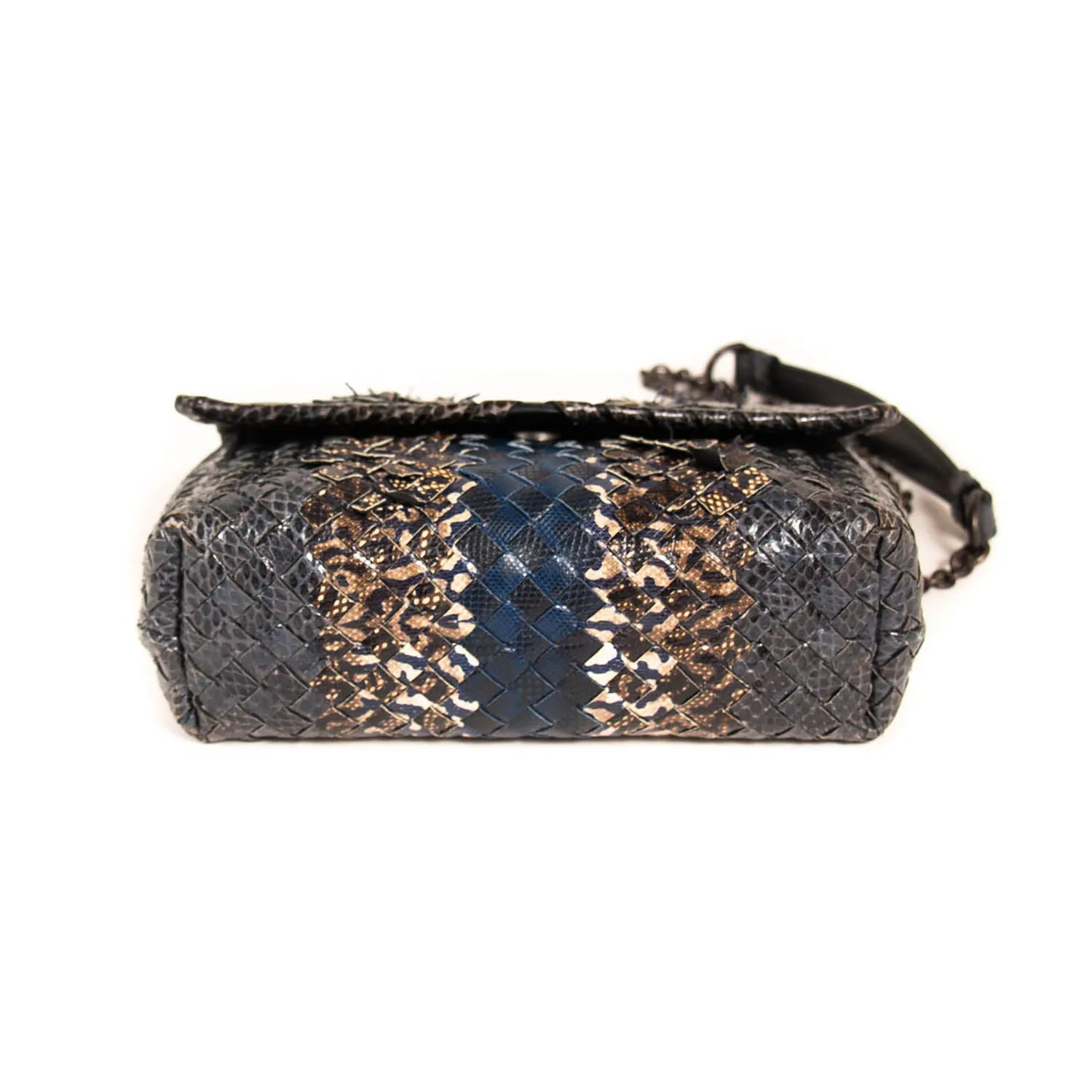 Bottega Veneta Snake Skin Olimpia Mini Intrecciato