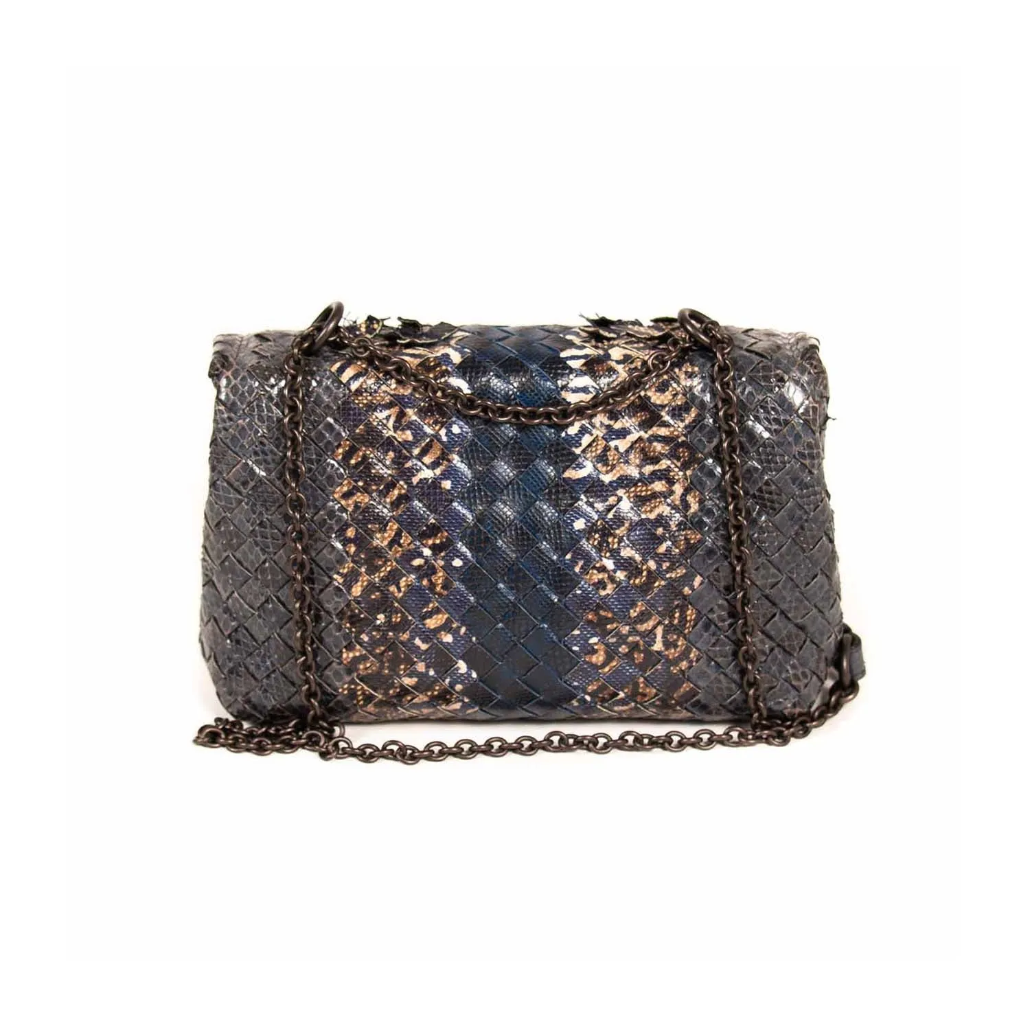 Bottega Veneta Snake Skin Olimpia Mini Intrecciato