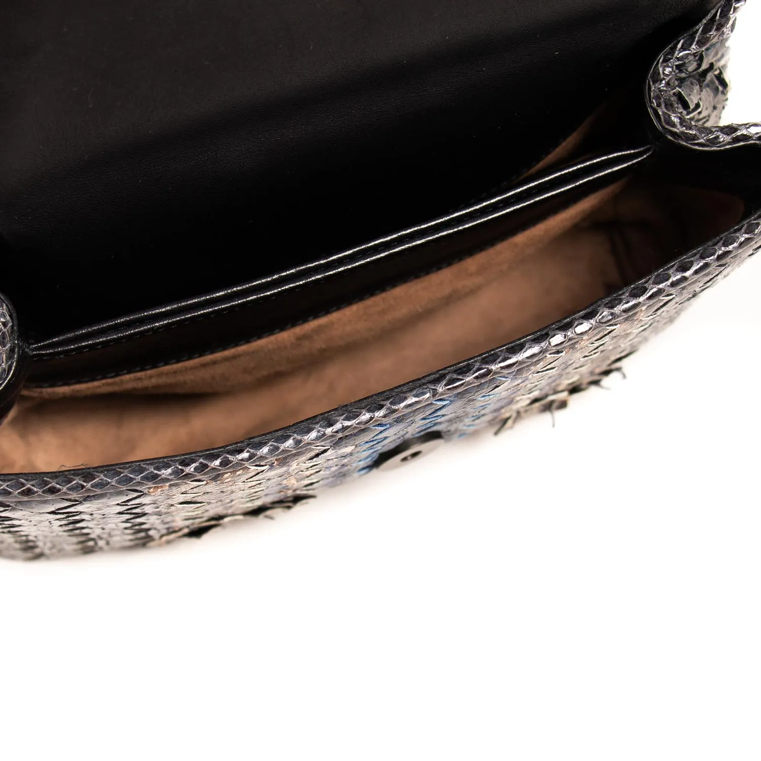 Bottega Veneta Snake Skin Olimpia Mini Intrecciato