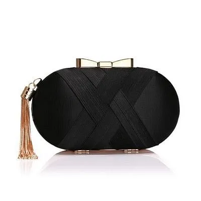 Bow Metal Women Day Clutches Tassel Luxurious Fashion Lady Evening Bags