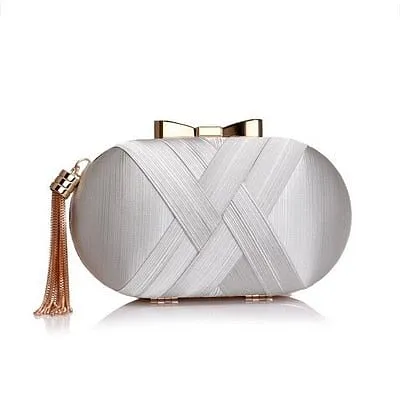 Bow Metal Women Day Clutches Tassel Luxurious Fashion Lady Evening Bags