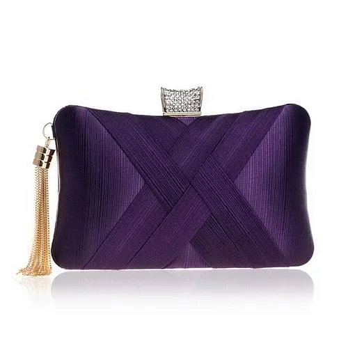 Bow Metal Women Day Clutches Tassel Luxurious Fashion Lady Evening Bags