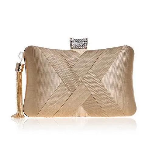 Bow Metal Women Day Clutches Tassel Luxurious Fashion Lady Evening Bags