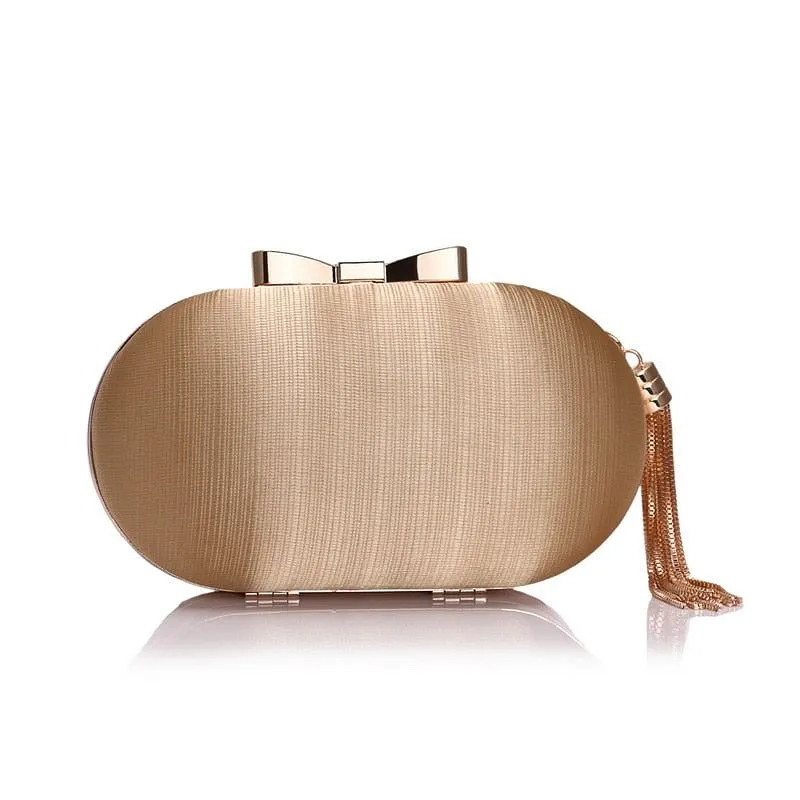 Bow Metal Women Day Clutches Tassel Luxurious Fashion Lady Evening Bags