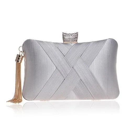 Bow Metal Women Day Clutches Tassel Luxurious Fashion Lady Evening Bags