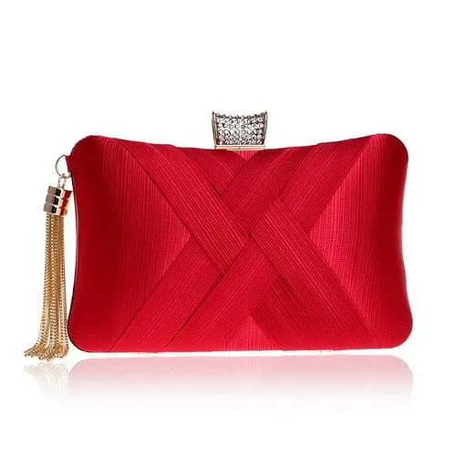 Bow Metal Women Day Clutches Tassel Luxurious Fashion Lady Evening Bags