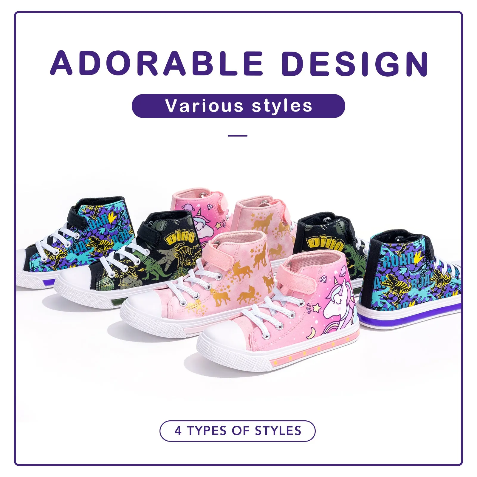 Boys Lightweight High Top  Kids Sneakers