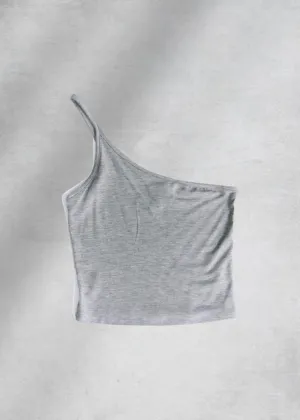 Brooklyn Asymmetrical Crop Top - Grey