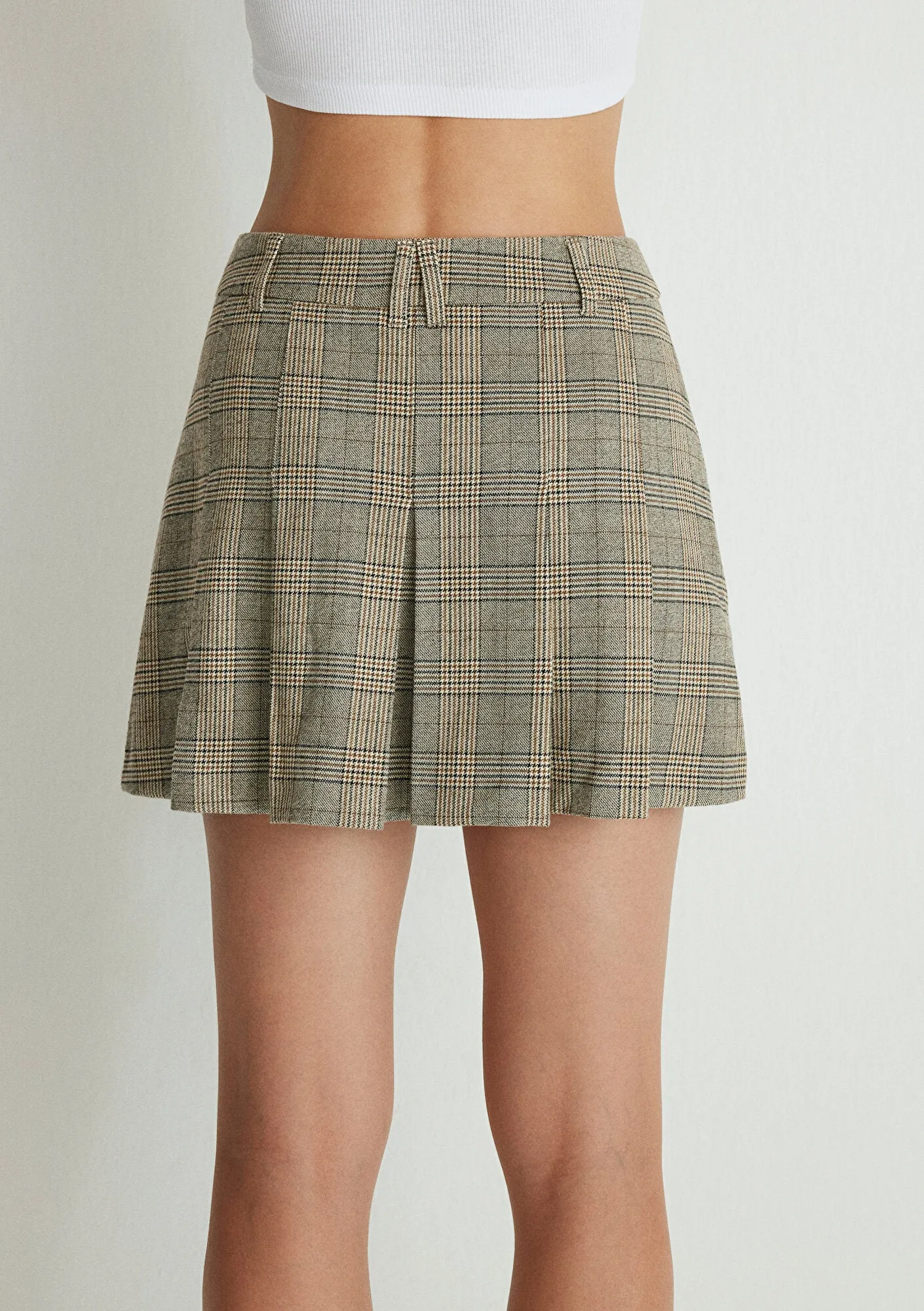 Brown Pleated Skirt