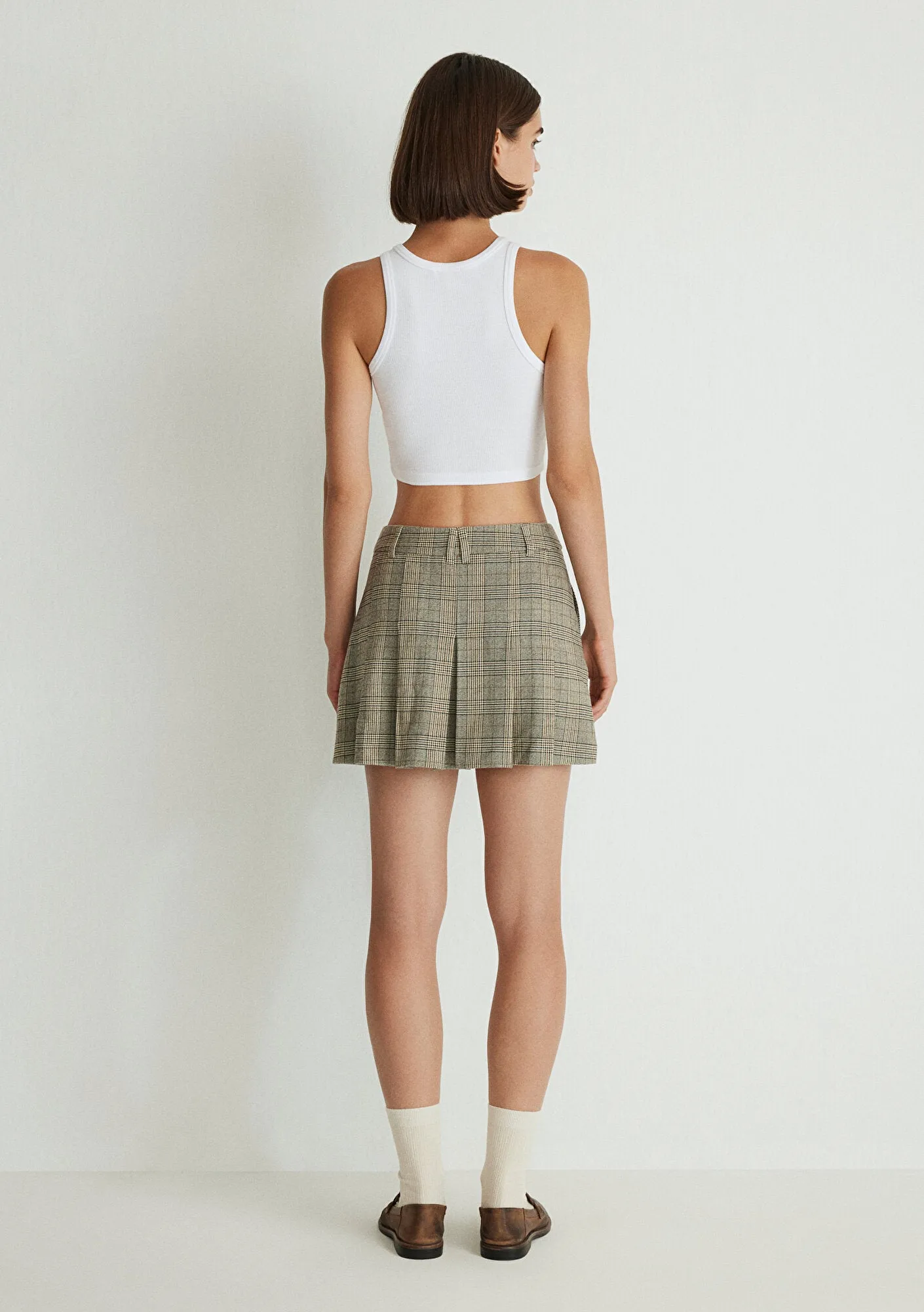 Brown Pleated Skirt