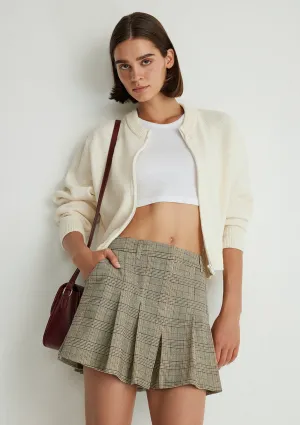Brown Pleated Skirt