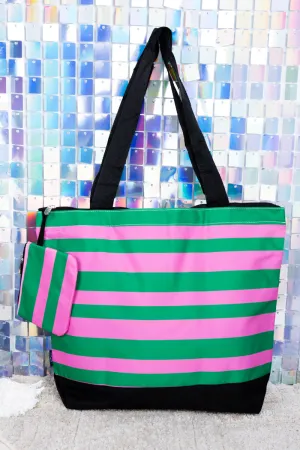 Bubblegum Bands with Black Trim Tote Bag