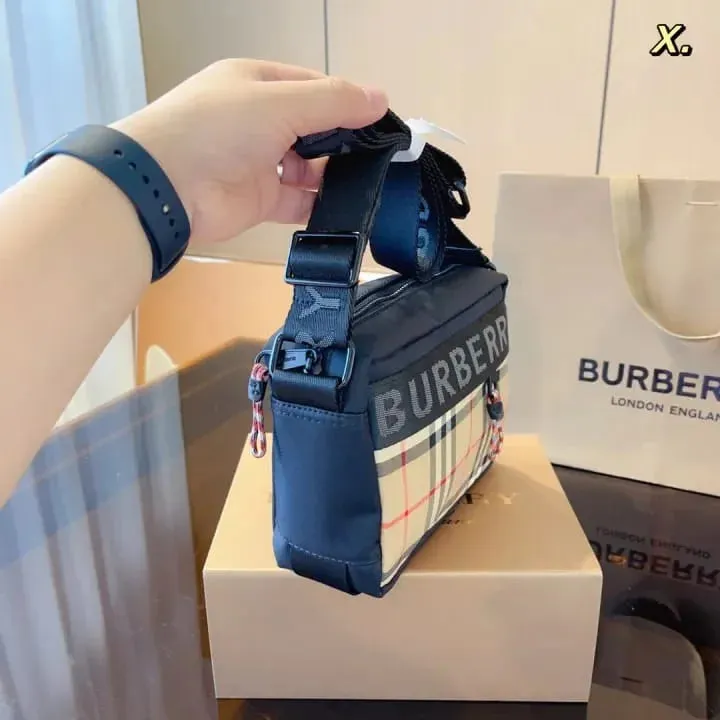 BURBERRY ||  Logo Detail Nylon Crossbody Checkered Bag
