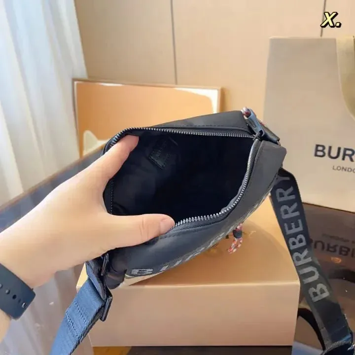 BURBERRY ||  Logo Detail Nylon Crossbody Checkered Bag
