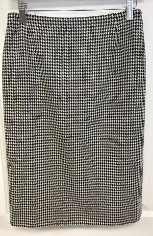 Burberry London Houndstooth Plaid Pencil Skirt
