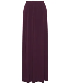 Burgundy Jersey Pencil Maxi Skirt