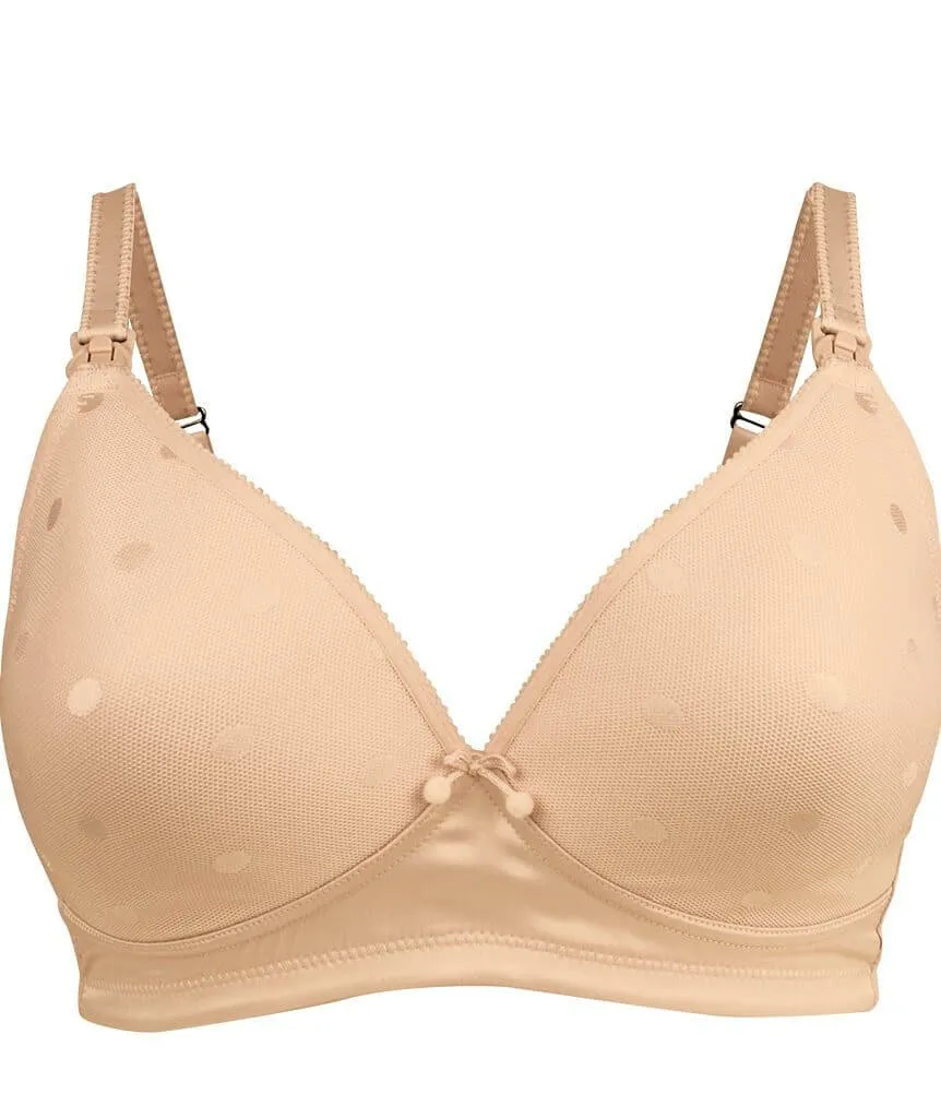 Cake Maternity Mousse Padded Plunge Wire-free Nursing Bra -  Beige