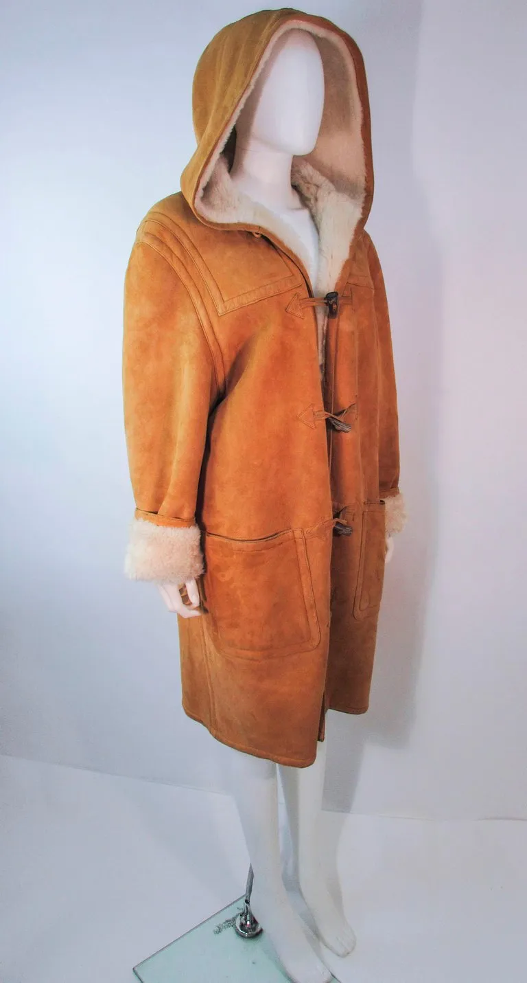 CALVIN KLEIN Vintage Brown C Coat with Hood Size 6