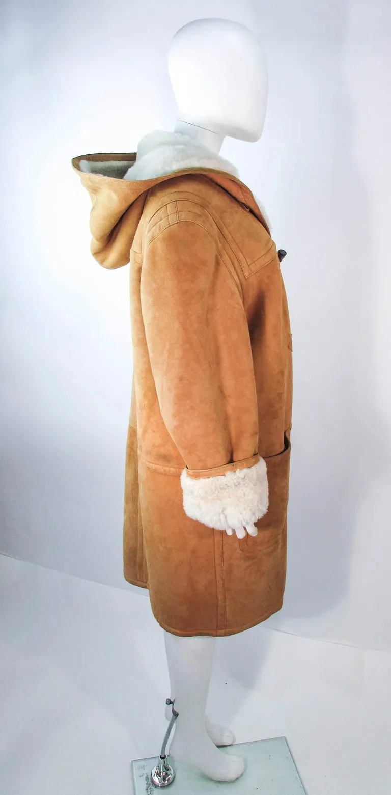 CALVIN KLEIN Vintage Brown C Coat with Hood Size 6
