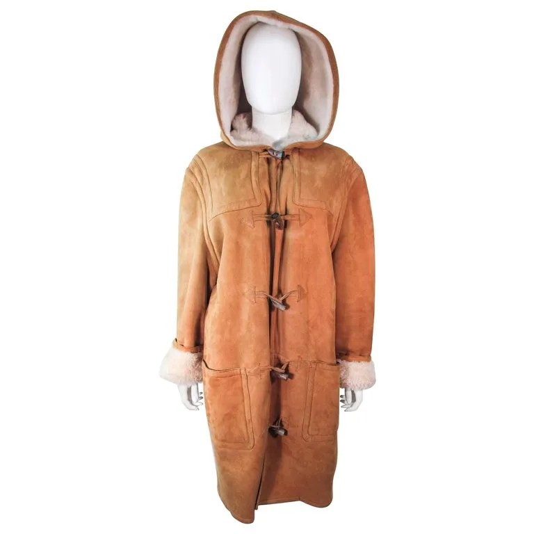 CALVIN KLEIN Vintage Brown C Coat with Hood Size 6