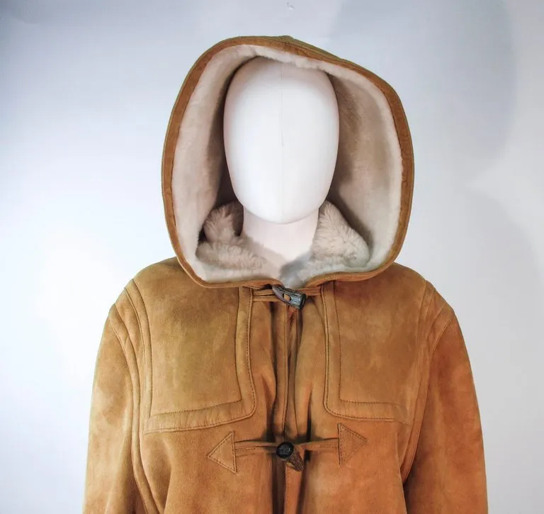 CALVIN KLEIN Vintage Brown C Coat with Hood Size 6