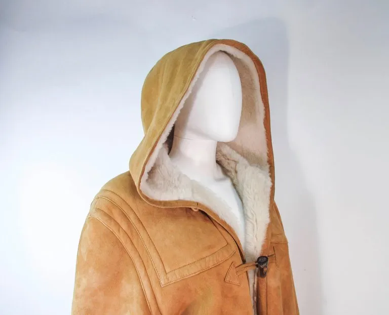CALVIN KLEIN Vintage Brown C Coat with Hood Size 6