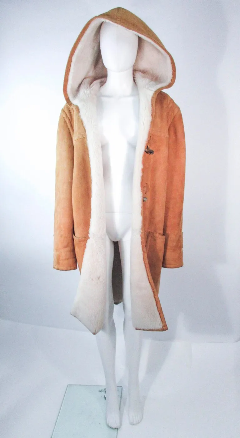 CALVIN KLEIN Vintage Brown C Coat with Hood Size 6
