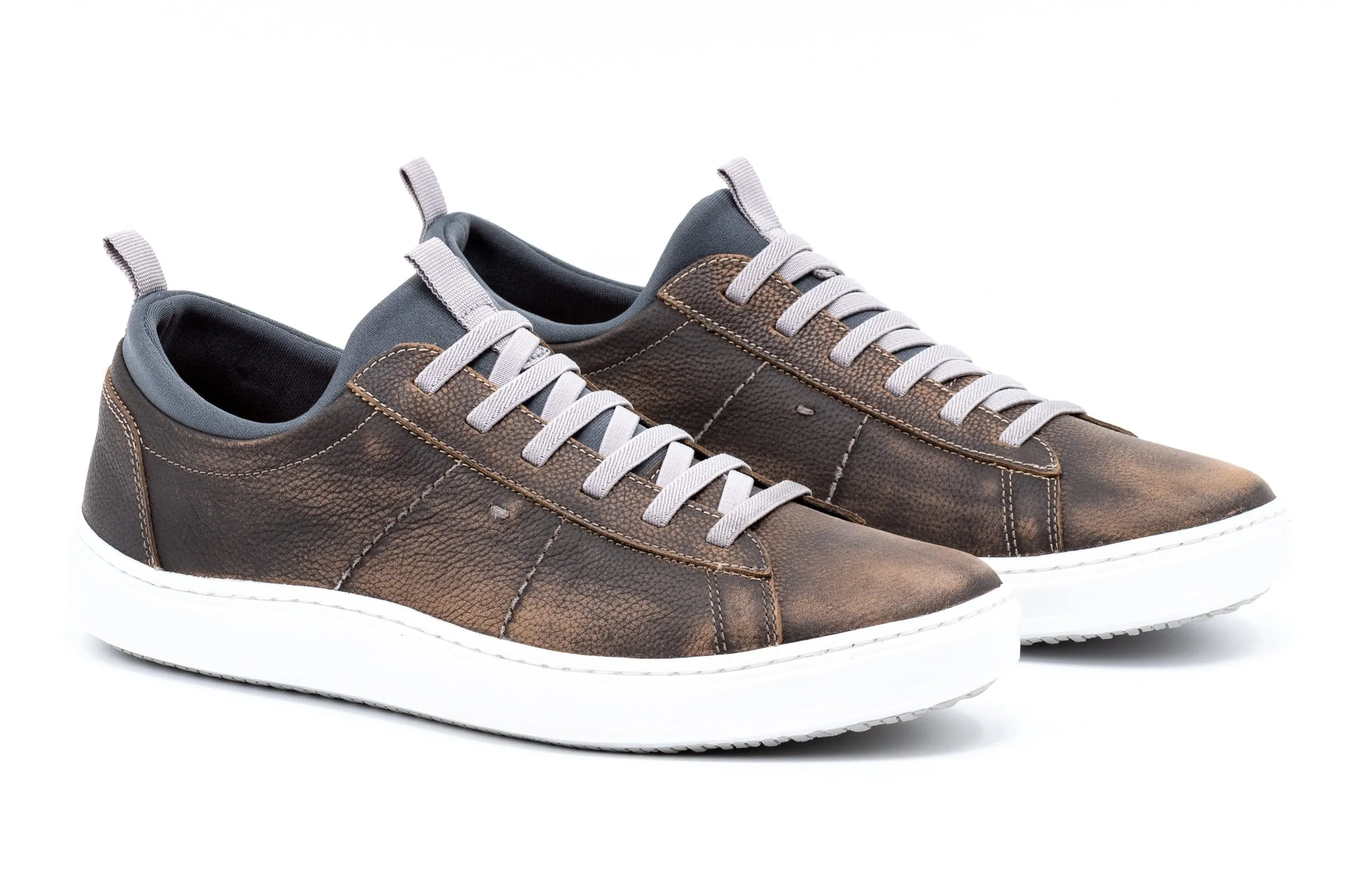 Cameron Hand Buffed Pebble Grain Leather Sneakers