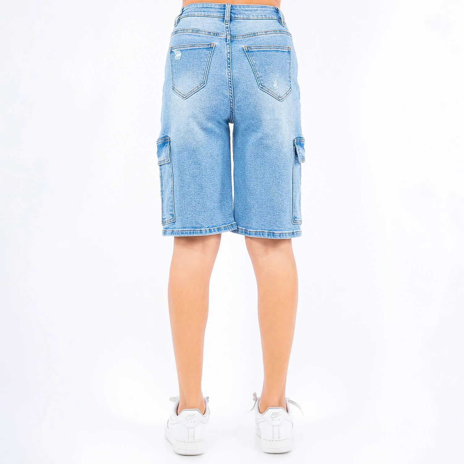 CARGO POCKET DENIM BERMUDA SHORtS