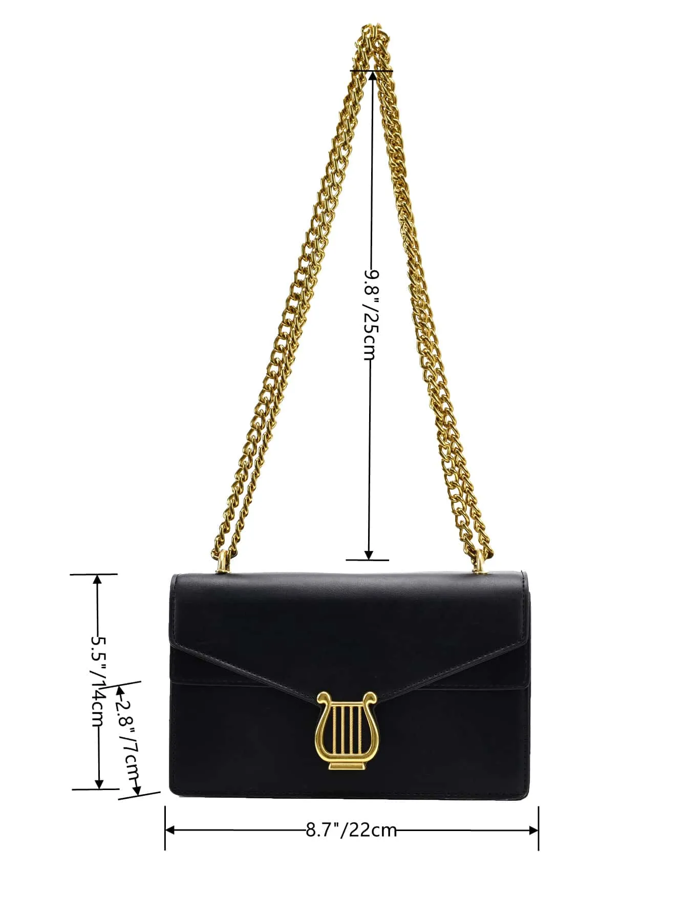 Casual Metal Decor Flap Chain Shoulder Bag