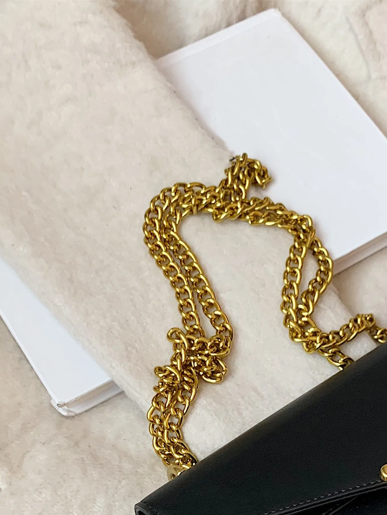 Casual Metal Decor Flap Chain Shoulder Bag