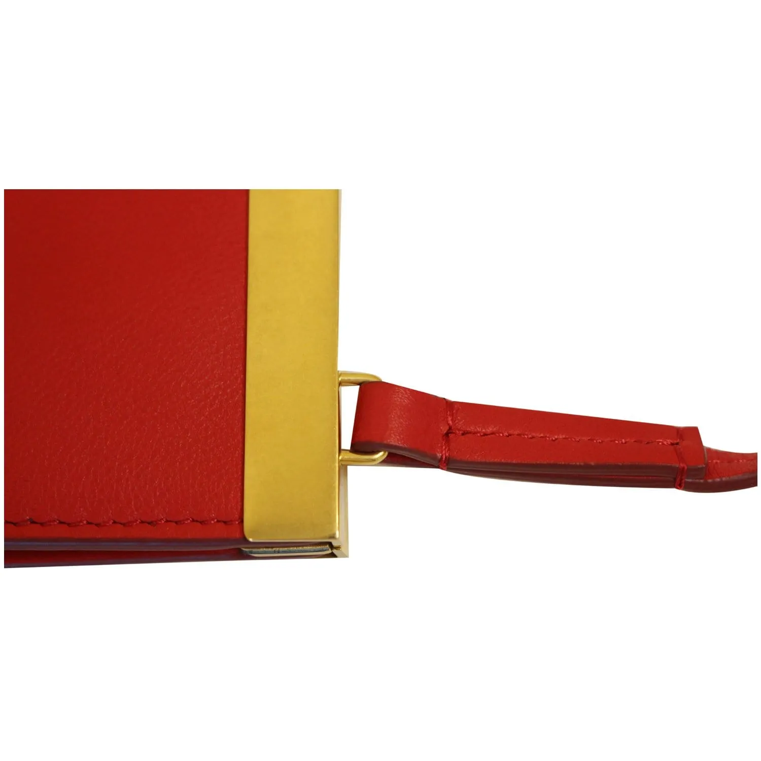 CELINE Mini Clasp Smooth Calfskin Leather Crossbody Bag Red