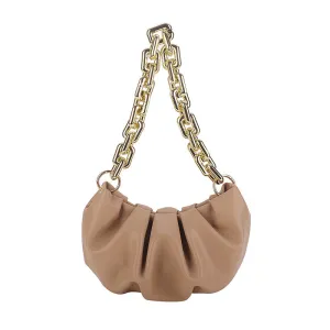 Chain Decor Ruched PU Bag - FD ⚡
