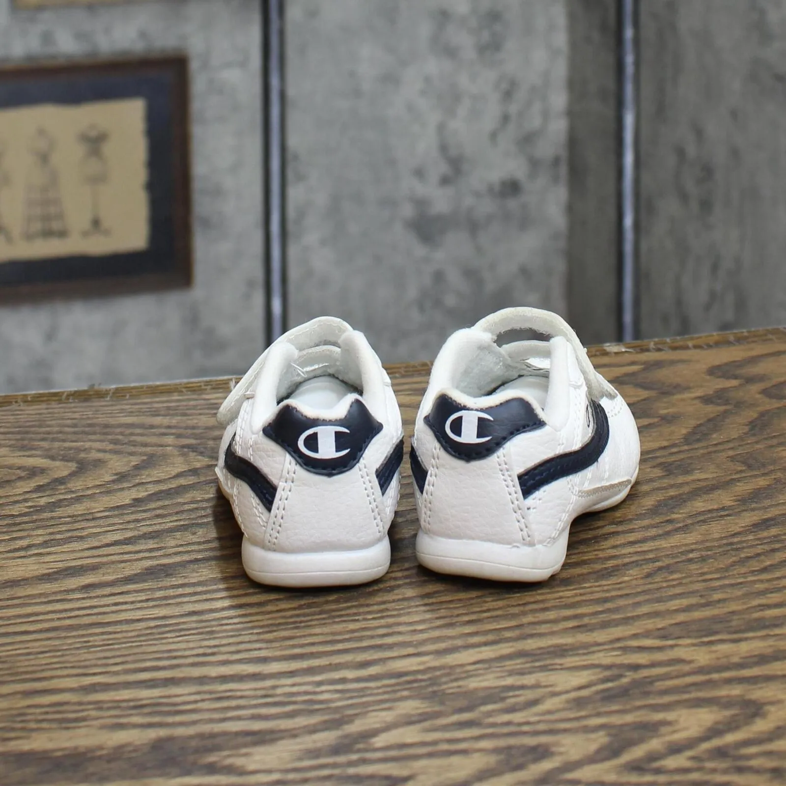 Champion Toddler Boys Slip On Strap Sneakers Shoes White / Blue 4W
