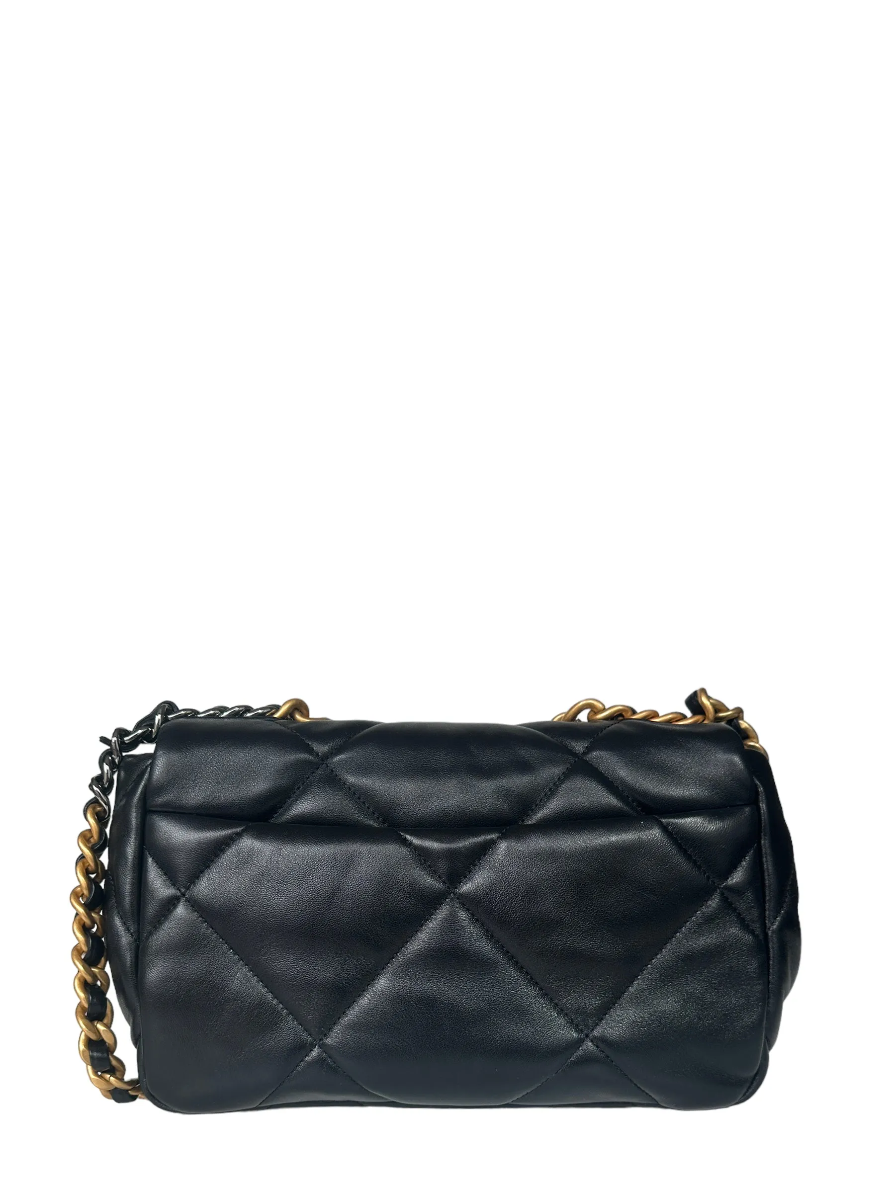 Chanel 2023 Black Lambskin Quilted Medium 19 Bag