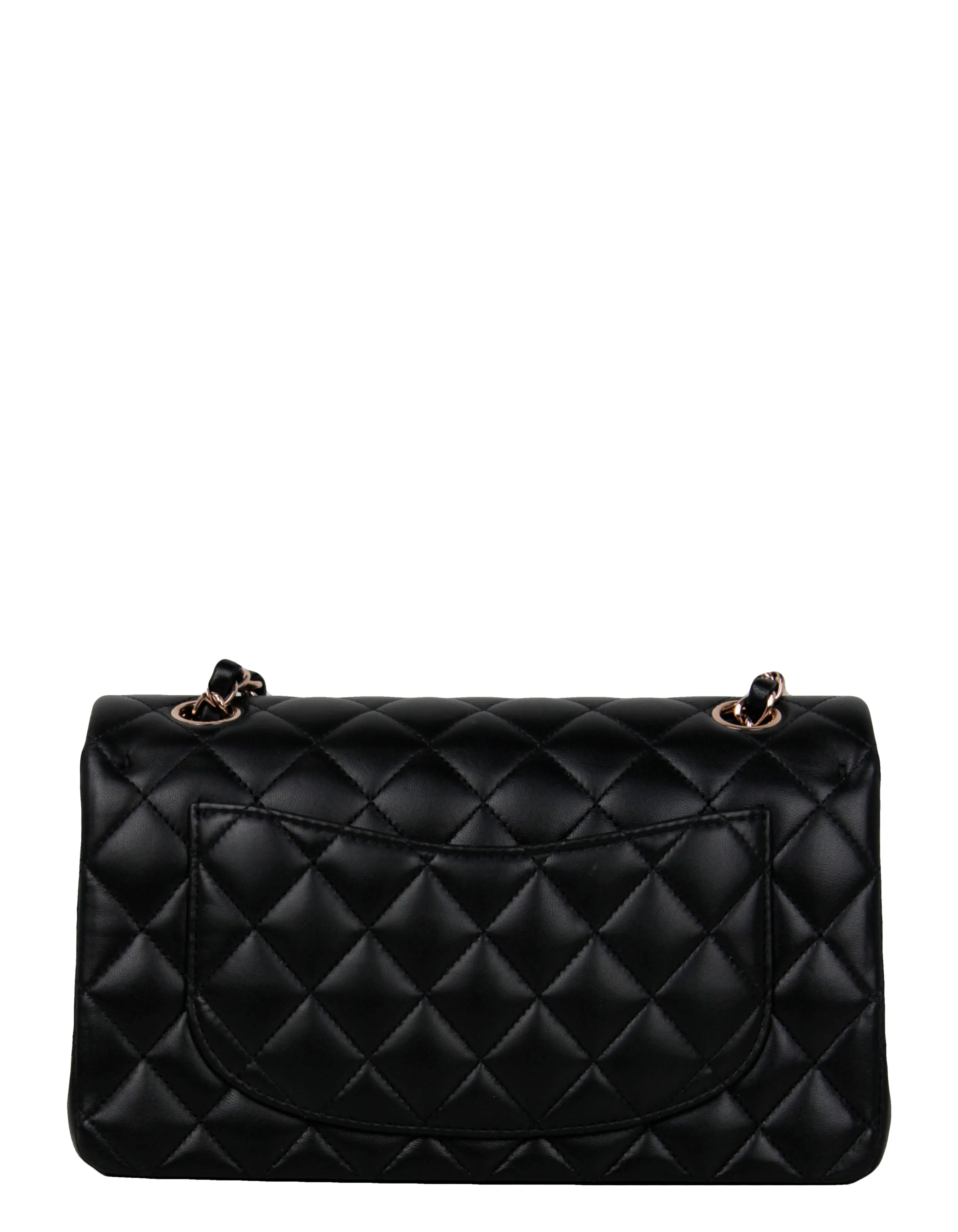 Chanel Black Lambskin Double Flap Small Classic Bag w/ RHW