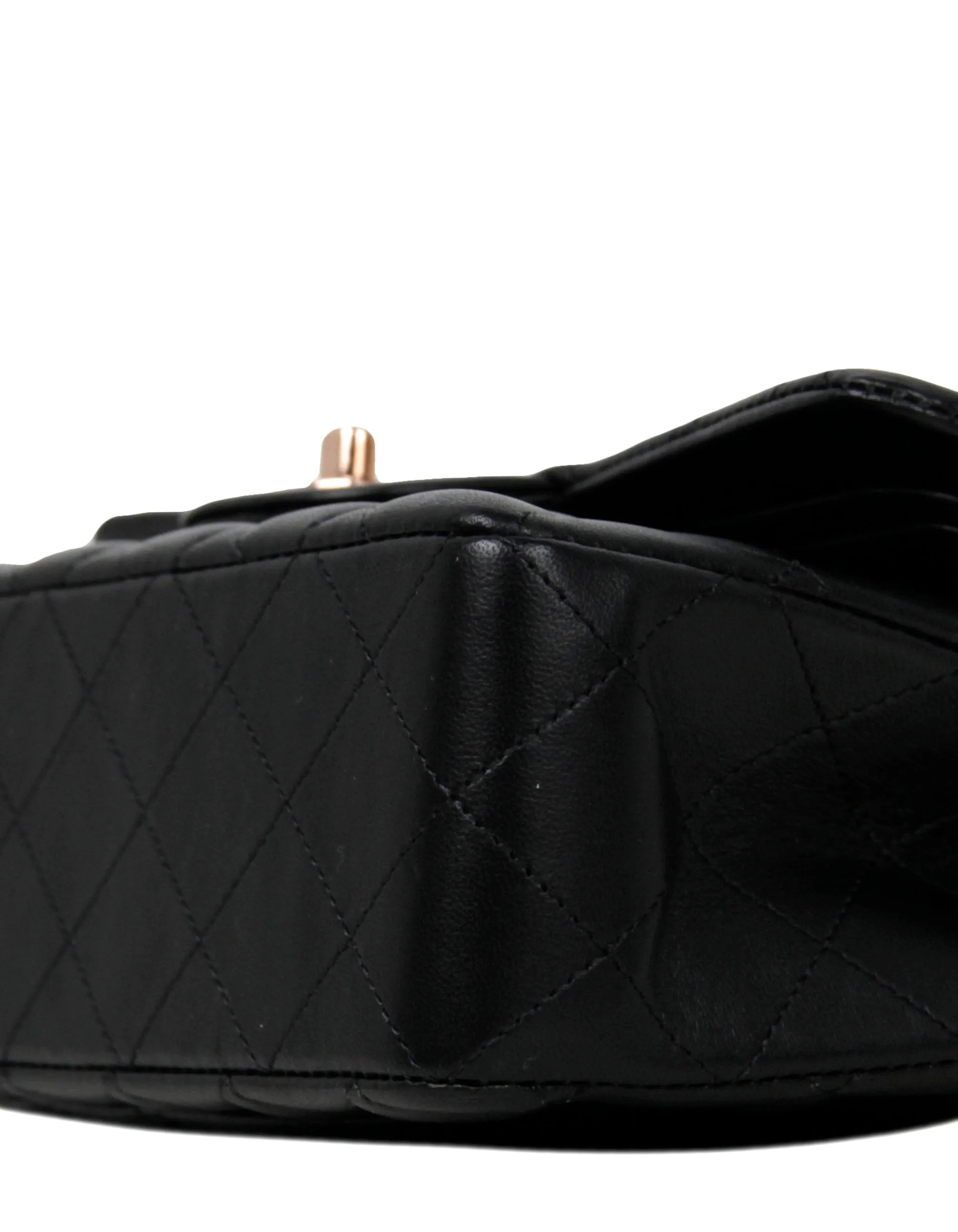 Chanel Black Lambskin Double Flap Small Classic Bag w/ RHW