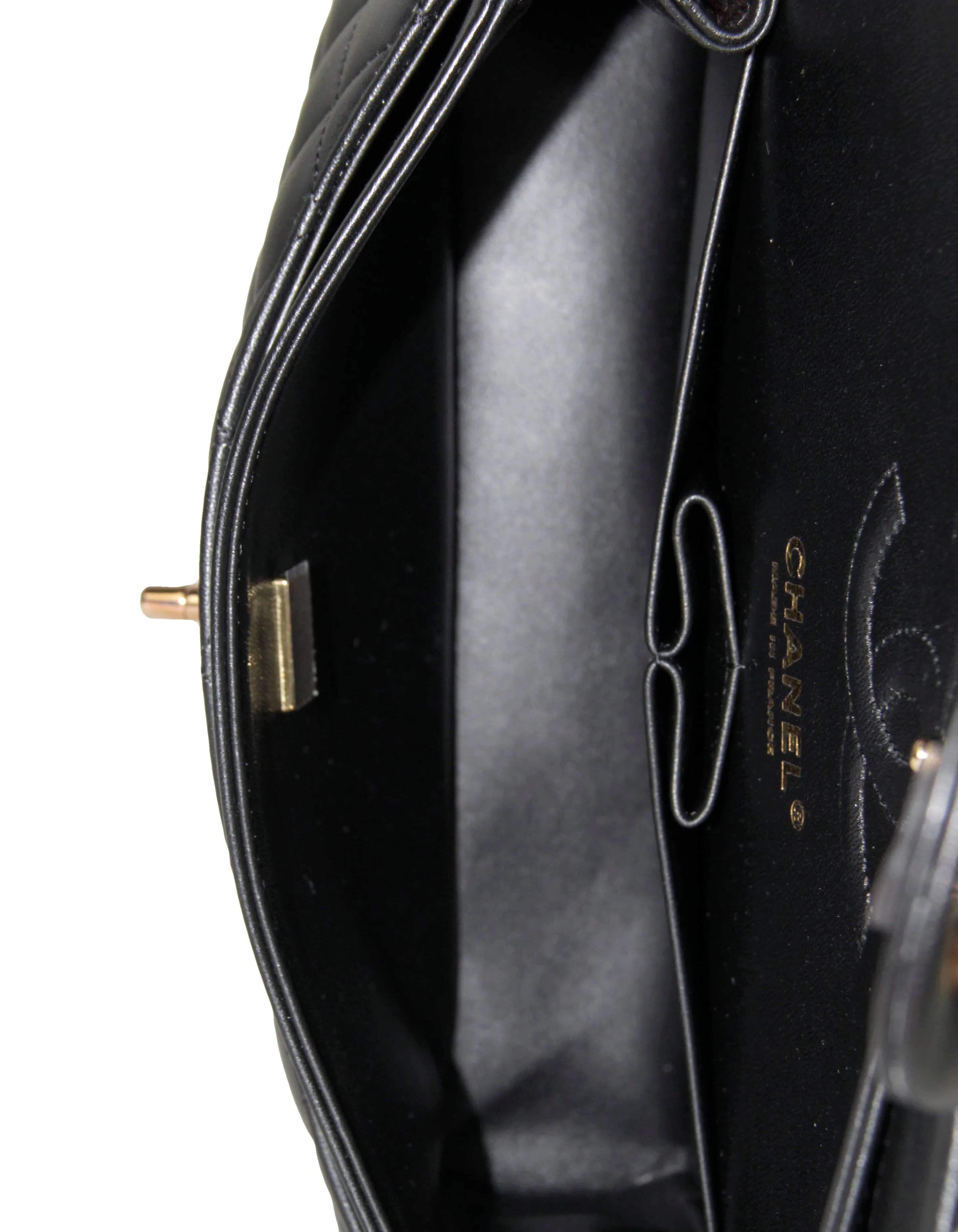 Chanel Black Lambskin Double Flap Small Classic Bag w/ RHW