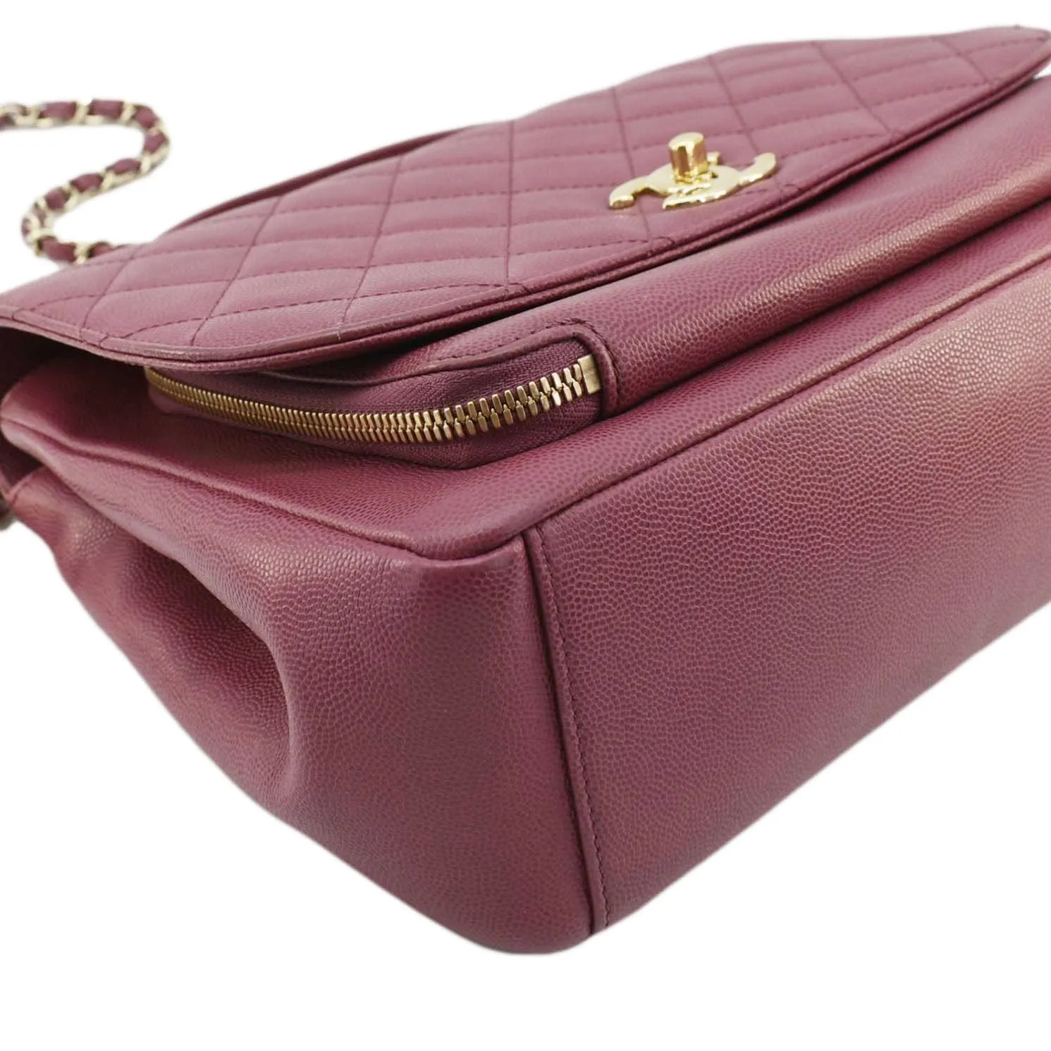 CHANEL Business Affinity Medium Flap Quilted Caviar Shoulder Bag Pink