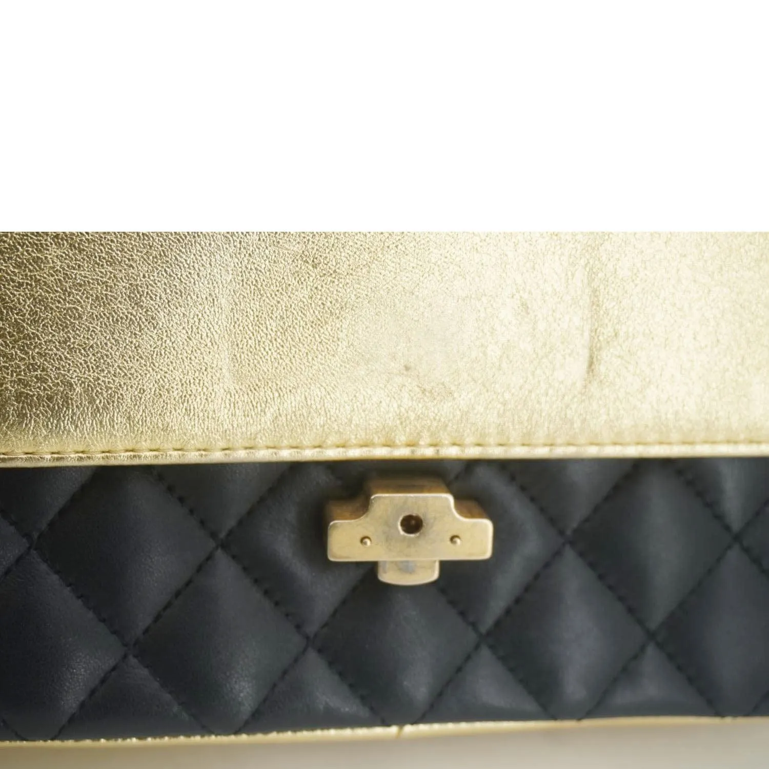 CHANEL CC Double Flap Quilted Leather Shoulder Bag Black