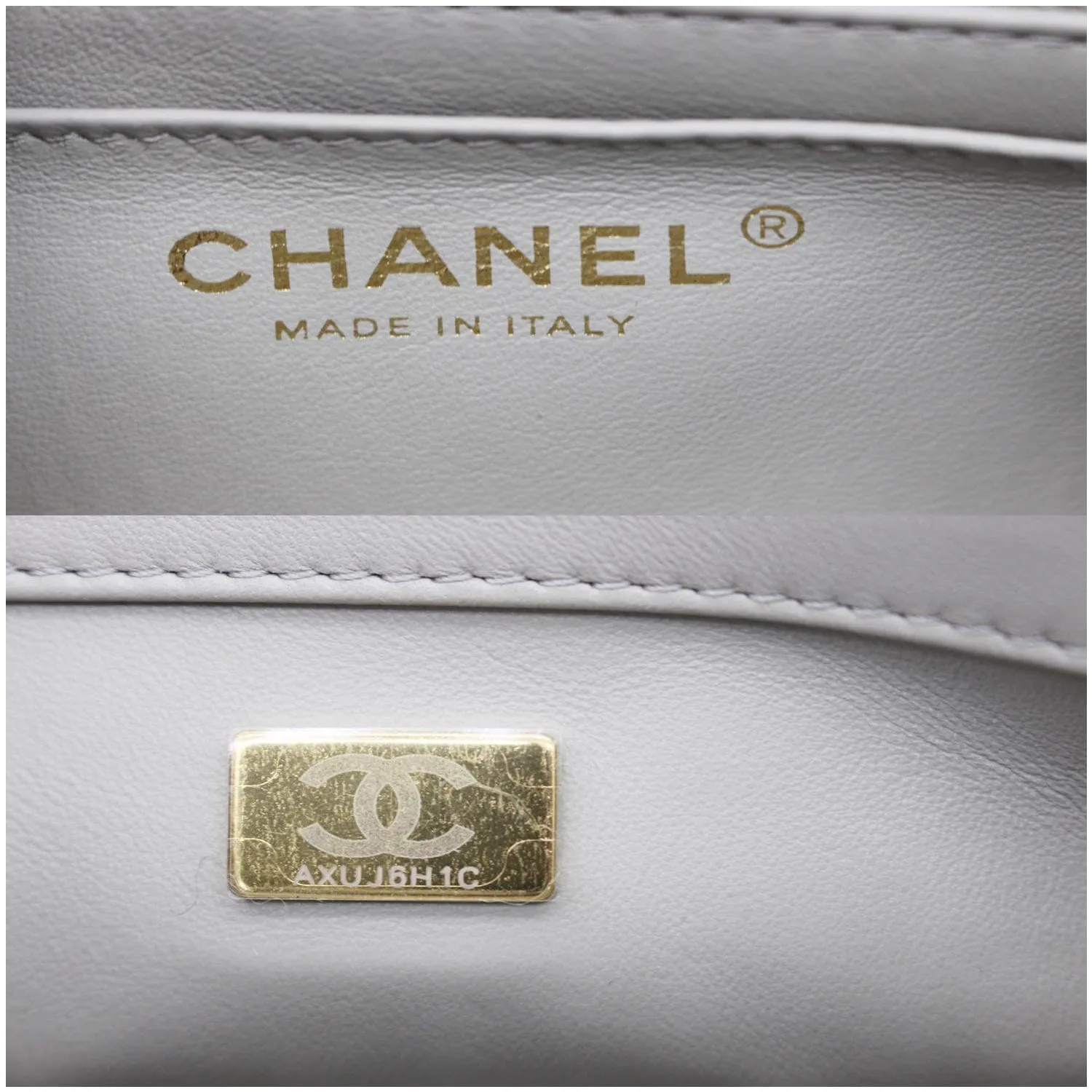 CHANEL CC Pearl Crush Mini Flap Quilted Lambskin Leather Shoulder Bag Light Grey