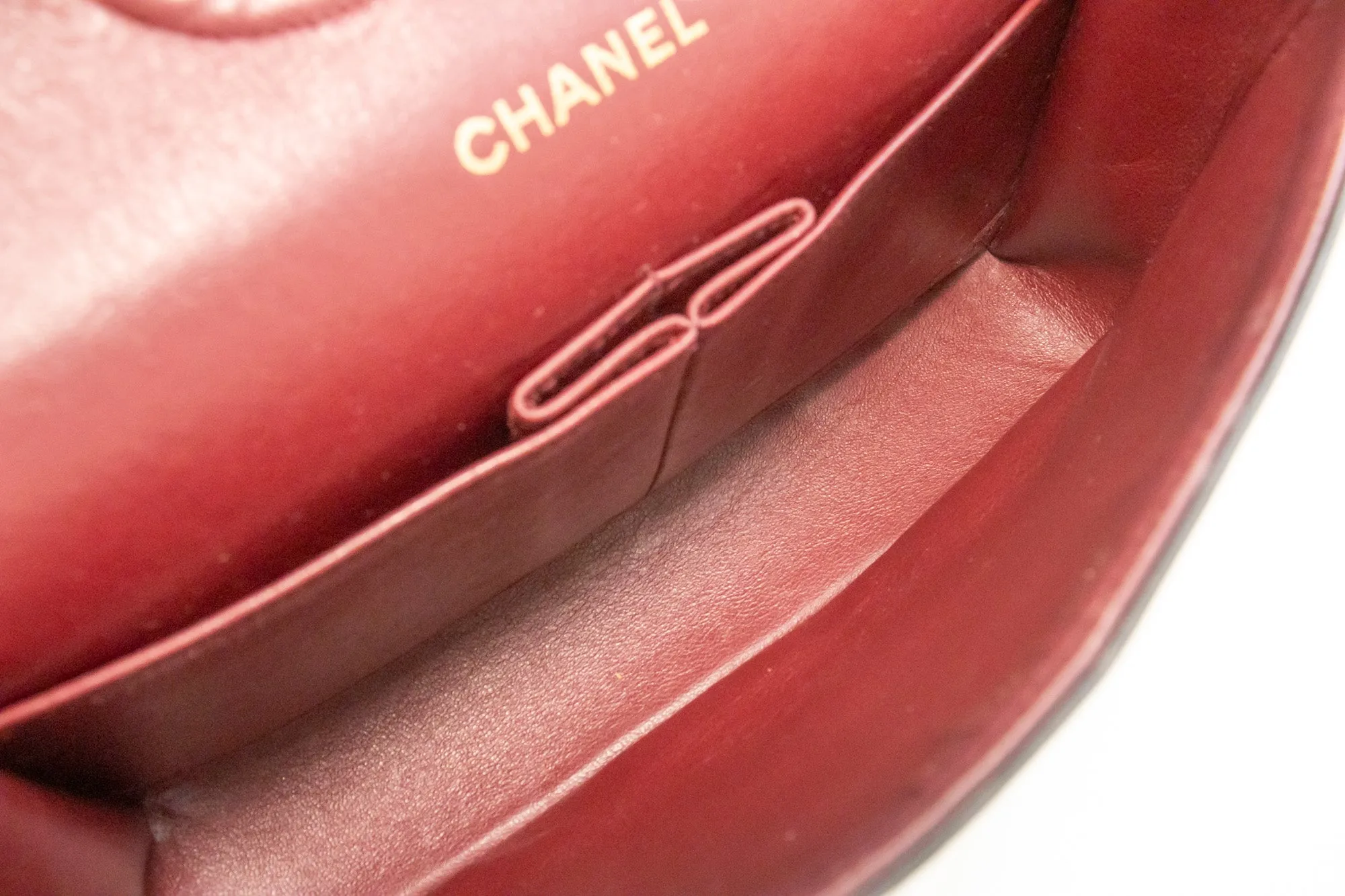 CHANEL Classic Double Flap 10" Chain Shoulder Bag Black Lambskin n07