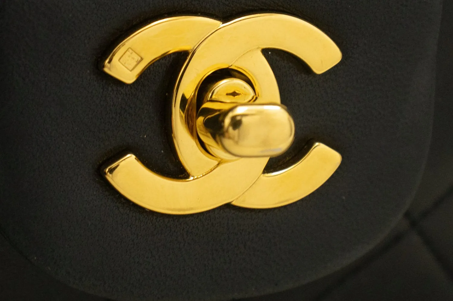 CHANEL Classic Double Flap 10" Chain Shoulder Bag Black Lambskin n07
