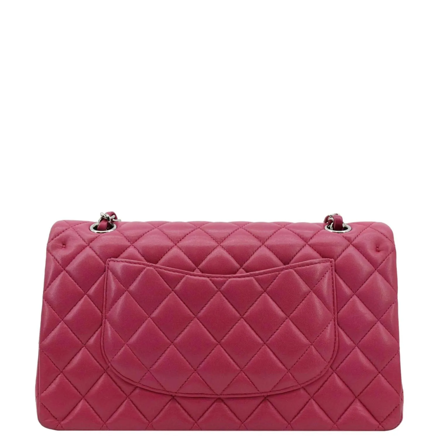 CHANEL Classic Double Flap Quilted Leather Shoulder Bag Rose Pink