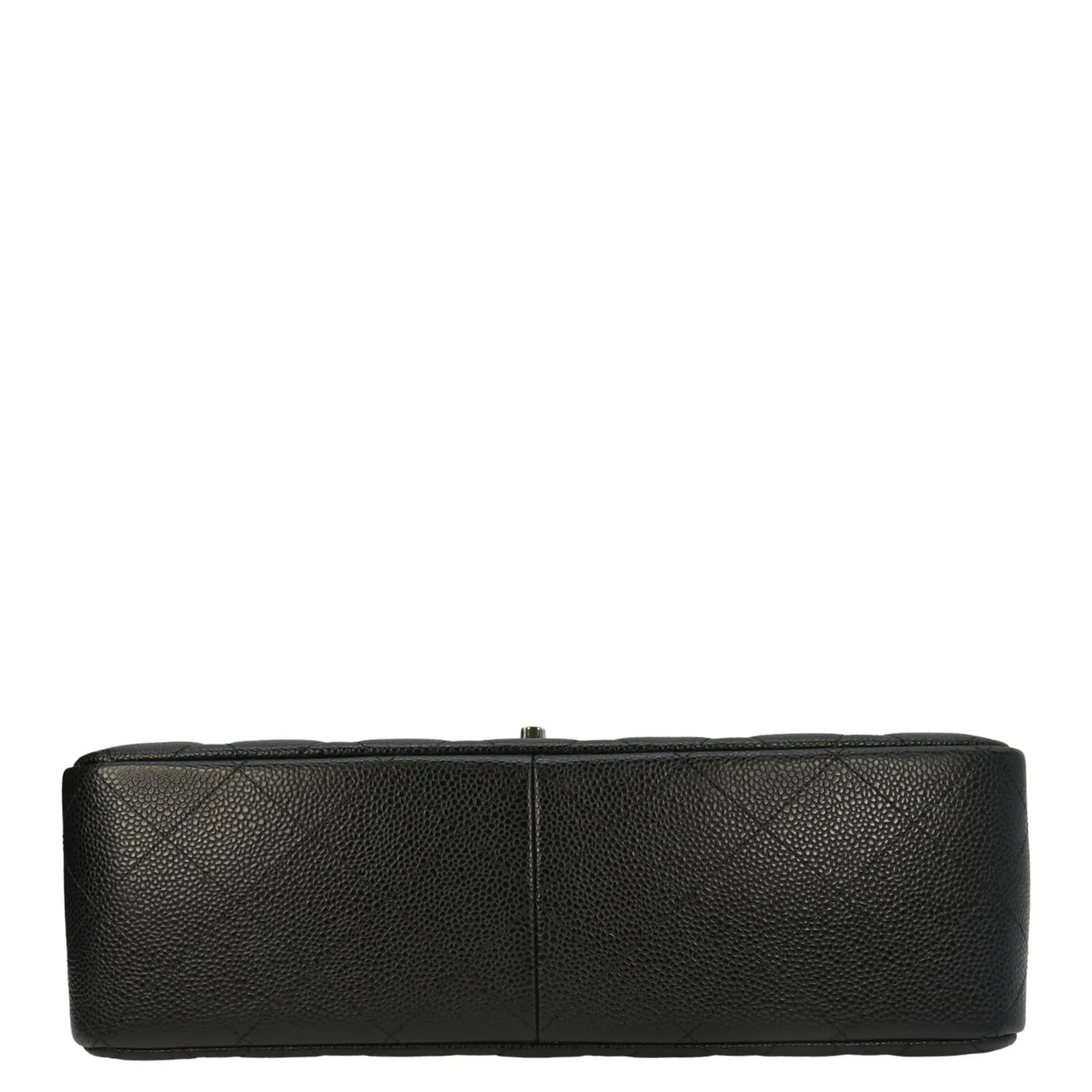 CHANEL Classic Jumbo  Double Flap Quilted Caviar Leather Shoulder Bag Black