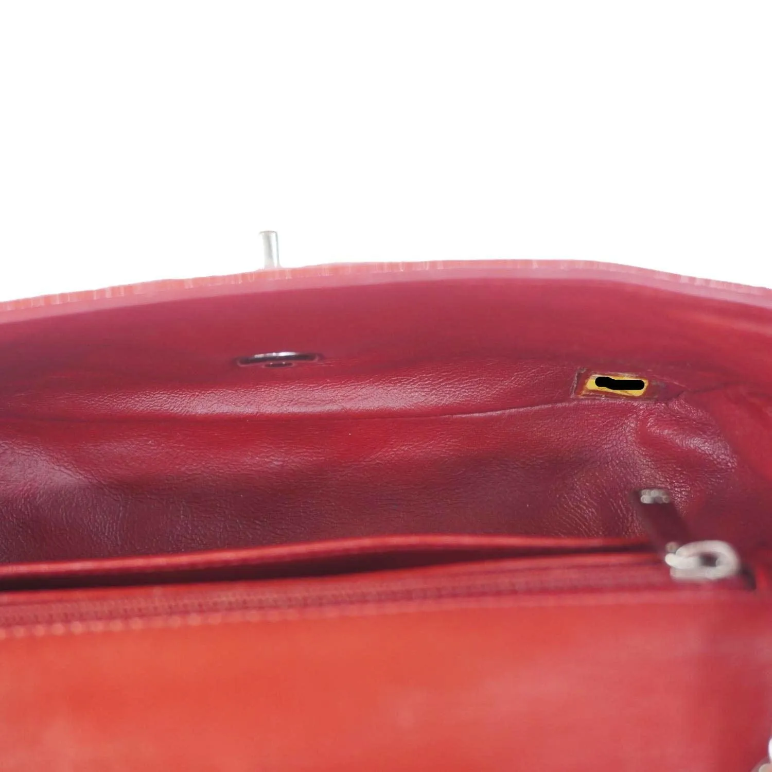 CHANEL Classic Rectangular Flap Mini Quilted Patent Leather Shoulder Bag Red