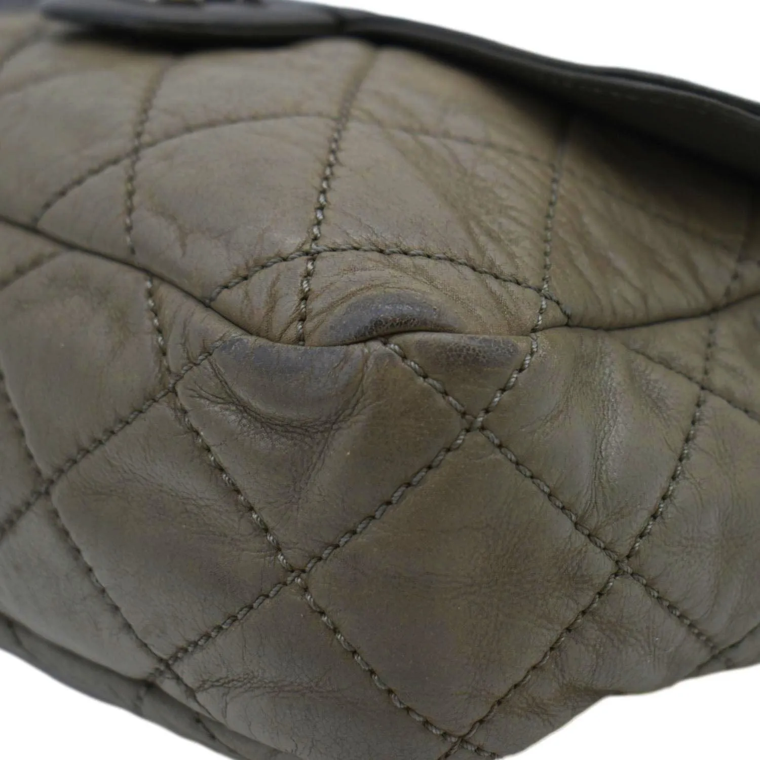 CHANEL In The Mix Flap Quilted Leather Shoulder Bag Grey