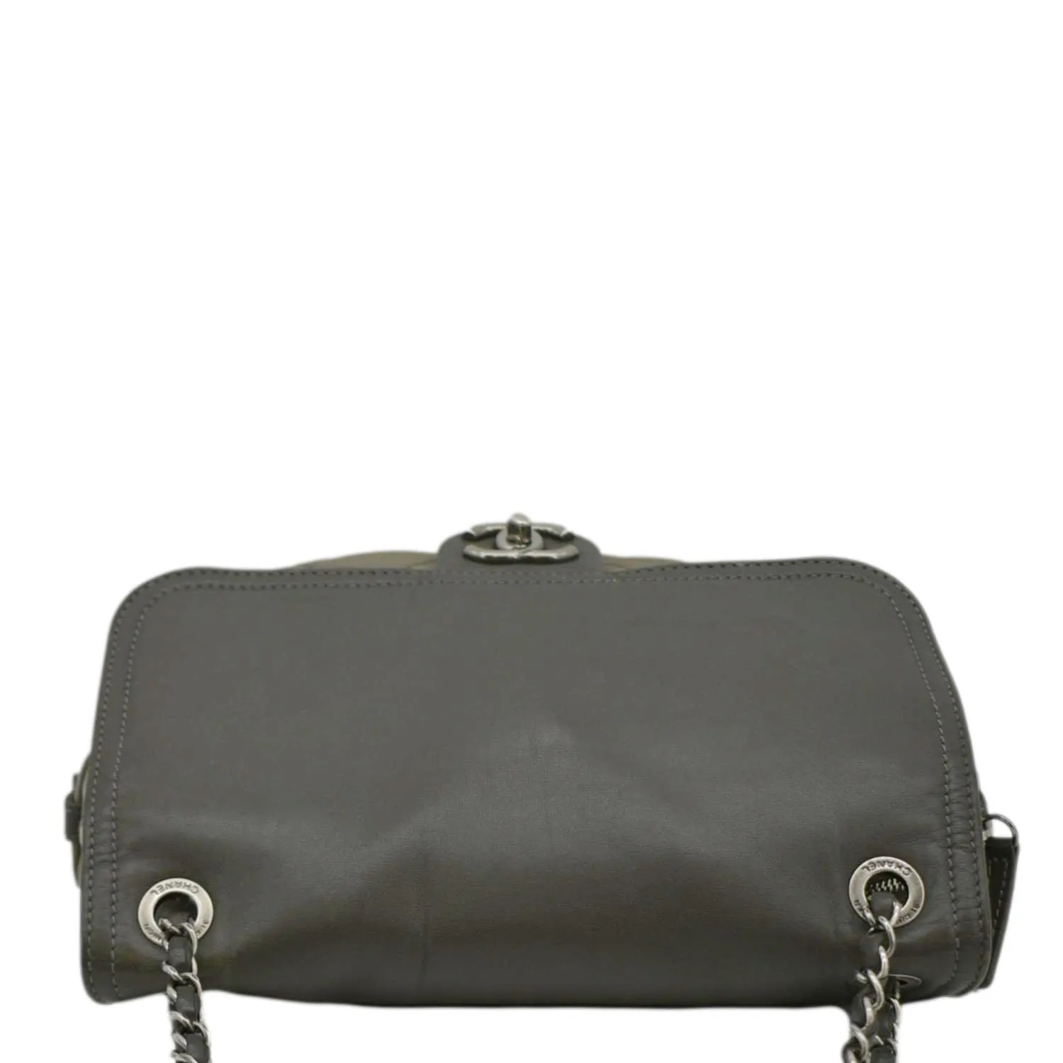 CHANEL In The Mix Flap Quilted Leather Shoulder Bag Grey