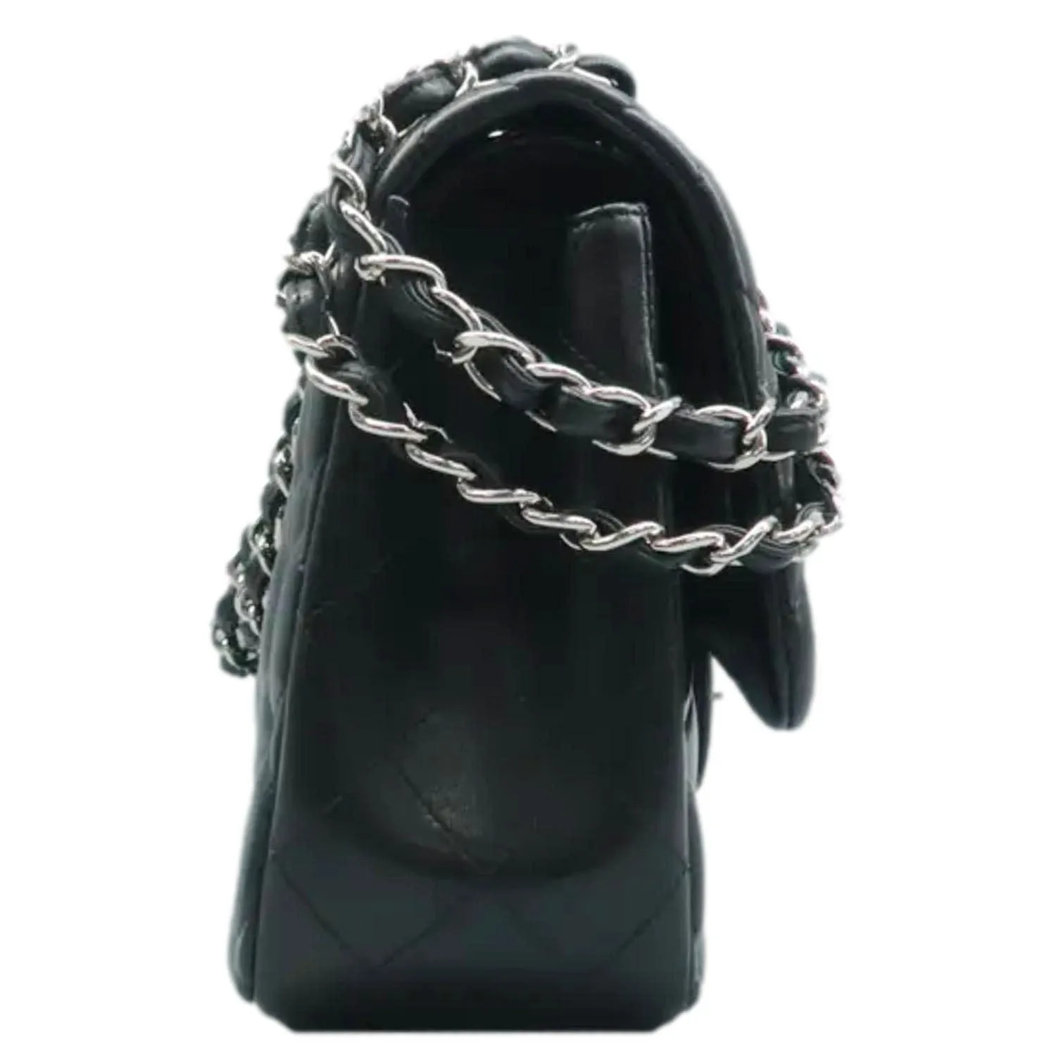 CHANEL Jumbo Classic Double Flap Quilted Leather Shoulder Bag Black