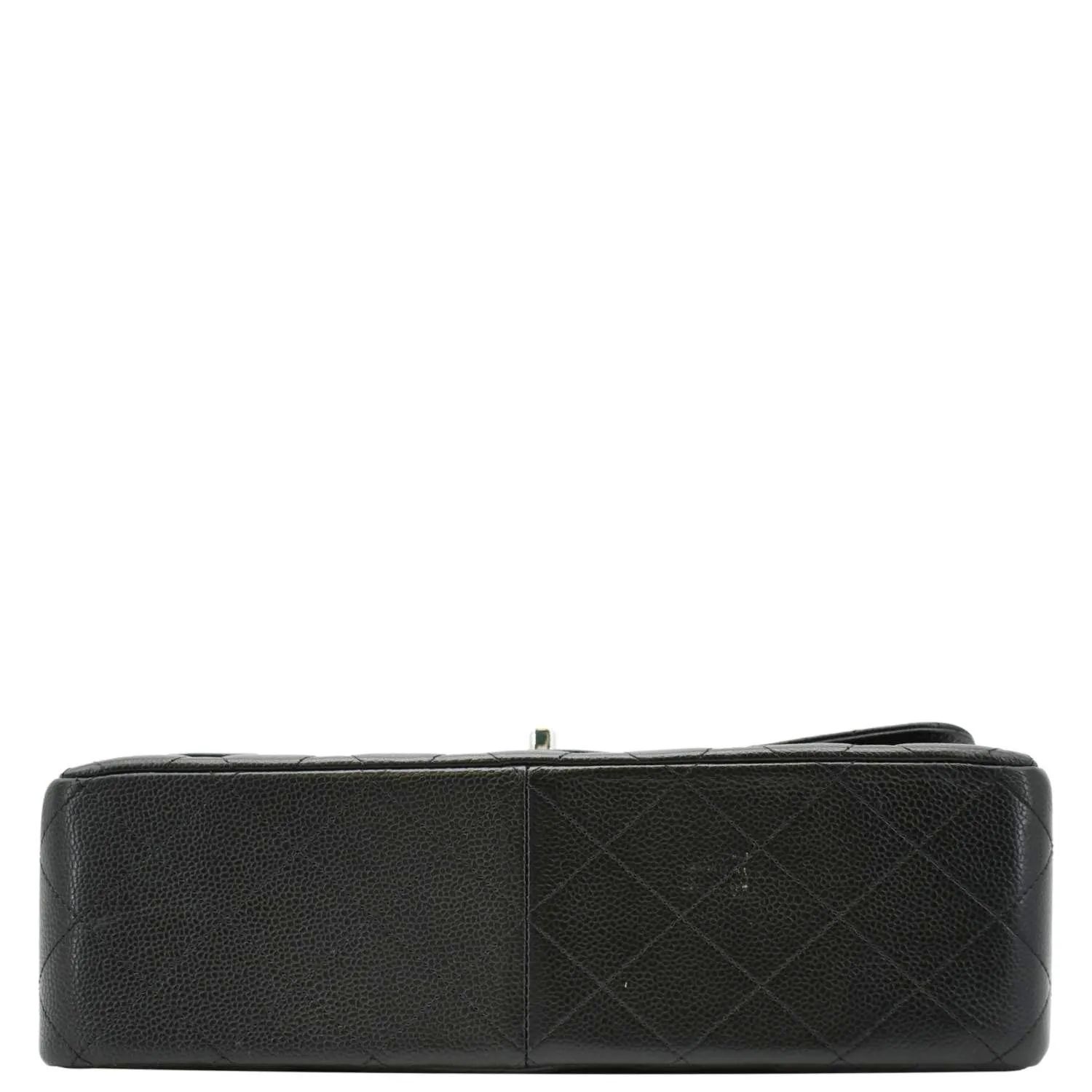 CHANEL Jumbo Double Flap Quilted Caviar Leather Shoulder Bag Black